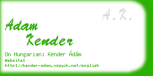 adam kender business card